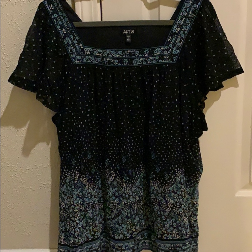 Black Shirt with Flowers Apt. 9